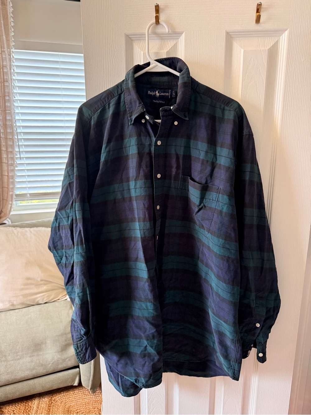 Ralph Lauren Green & Navy Plaid Long-Sleeve Button-Down Shirt